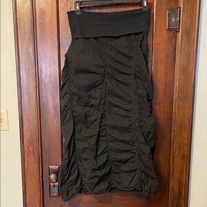 XCVI Black Ruched Maxi Skirt